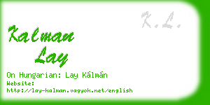 kalman lay business card