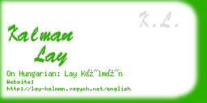 kalman lay business card